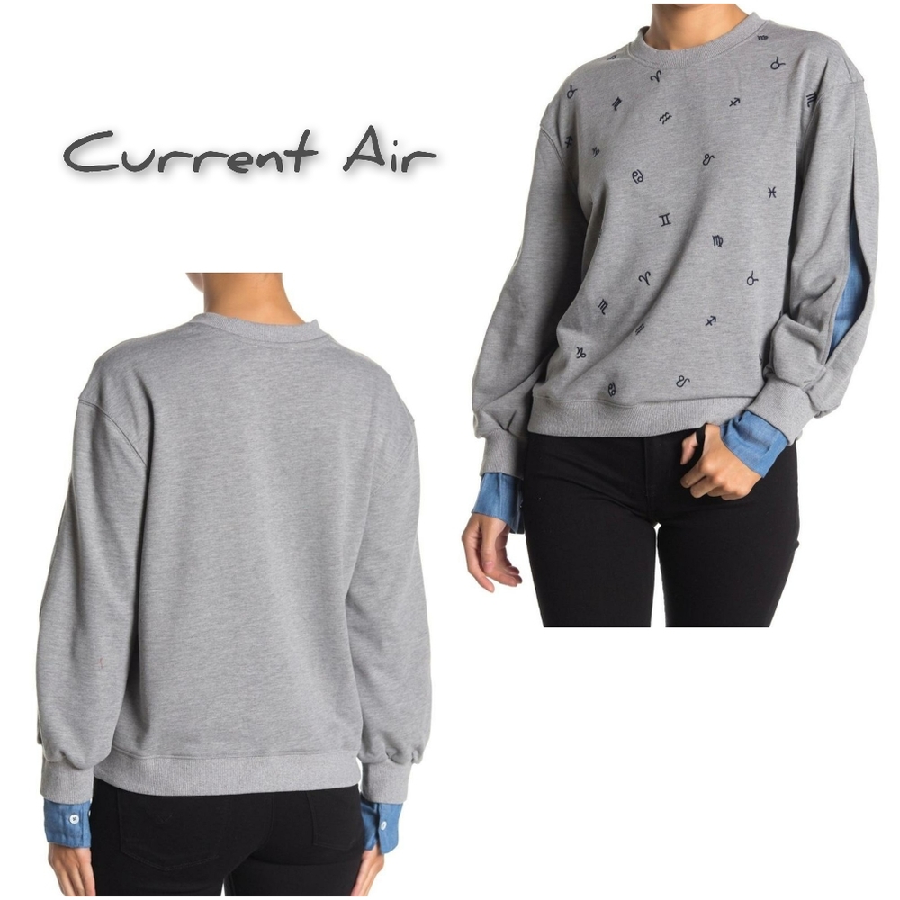 CURRENT AIR Anthro Chic Zodiac Sweatshirt Top - Picture 2 of 9